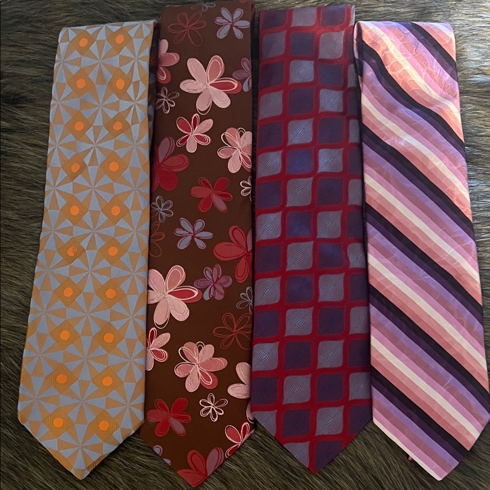 Ted Baker Men's Tie Set - Orange, Pink, Red, Purple